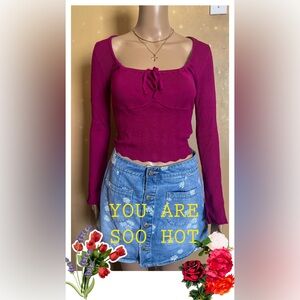 Crop Tie Front Sweater from Garage